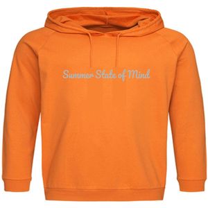 ORANJE DROP – Summer State Mind Hoodie in ZILVER (Unisex) Medium Design EIZOOK