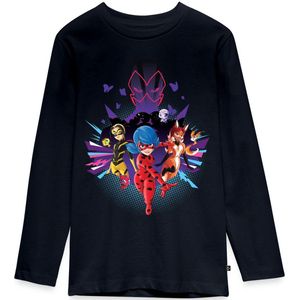 Miraculous Ladybug Superhelden vs Havikmot Premium T-Shirt Tiener Met Lange Mouwen