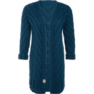 Knit Factory - Sally - Gebreid Dames Vest - Donkerblauw - Cardigan
