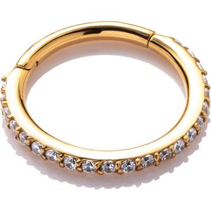 Vergulde Piercing Ring met Swarovski Kristalletjes (8mm) | Piercingsworks Amsterdam