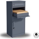 4gardenz® Pakketbrievenbus met apart Postvak - Anti-diefstal - Staande Pakketbox - Antraciet