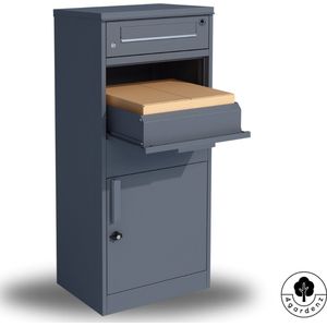 4gardenz® Pakketbrievenbus met apart Postvak - Anti-diefstal - Staande Pakketbox - Antraciet