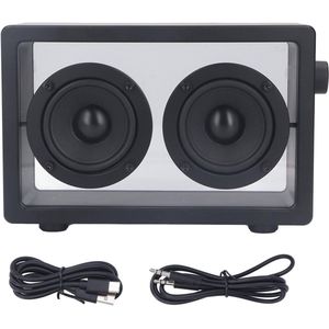 15M BLUETOOTH5.3 TRANSPARENT WIRELESS SPEAKER 16W HIFI PORTABLE FOR HOME PARTY PC DESKTOP (BLACK)