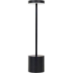 Sanzo | Luxe tafellamp | Zwart | H34cm x Ø8cm | LED | Dimbaar | Oplaadbaar (USB-C) | Draadloos | Terraslamp | Bureaulamp | Tafellamp voor binnen en buiten