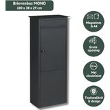 Famiflora - MONO - Brievenbus - Mat Zwart - 100 x 38 x 29 cm