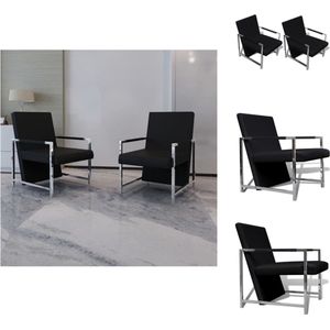 vidaXL Fauteuilset - Moderne Vormgeving - Stoelenset van Hoge Kwaliteit - 53 x 69 x 73 cm - Chromen Voeten - Fauteuil