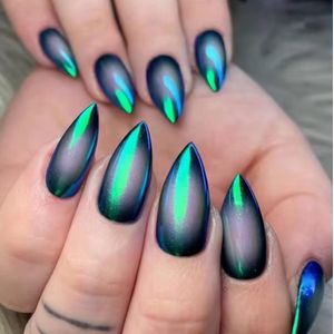 Nep nagels - Plak nagels - 24 stuks - Almond shape - Turquoise groen - Kunstnagels - Press on nails - Almond shape nails - Lange nagels - Fake nails