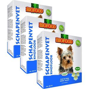 Biofood Mini Schapenvetbonbons met Knoflook - Hond - Voedingssupplement -  3 x 80 bonbons