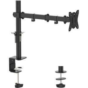 In hoogte verstelbare eenarmige monitorstandaard voor 13-32 inch schermen - VESA 75x75/100x100, staal, zwart