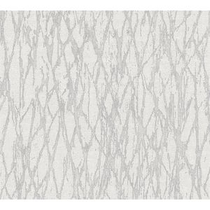 ABSTRACT BEHANG | Lijnen - Wit Grijs Zilver - Living Walls Smart Surfaces