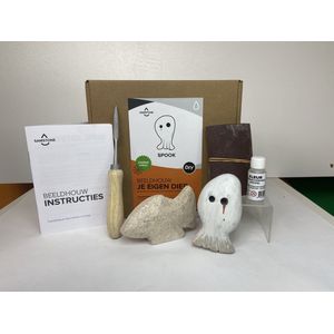 SamStone Doe-het-zelf pakket - spook - speksteen - cadeau - steen - 8 jr - beeldhouwen - hobby - sculptuur - halloween - vrije tijd - kunst