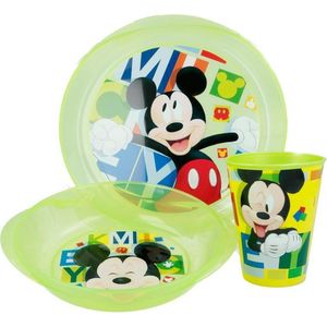 Mickey Mouse servies - 3 delig - Mickey kinderserviesset - groen