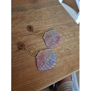 By_Evelien Zeemeermin Oorhangers - Limited Edition - Schelpen - Goud - Lichtgewicht - Ibiza style - Bruiloft - Handmade - Uniek cadeau