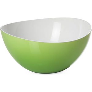 Slakom voor pasta en salade, kom van tweekleurig duurzaam plastic, diameter 20 cm, inhoud 1,5 liter, geschikt voor de vaatwasser (groen)