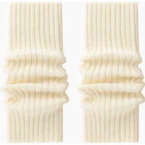 Casual mode verdikte geribbelde gebreide sokken herfst en winter warme kalf y2k fleece sokken dames beenwarmers - Beige (40cm) - 40cm