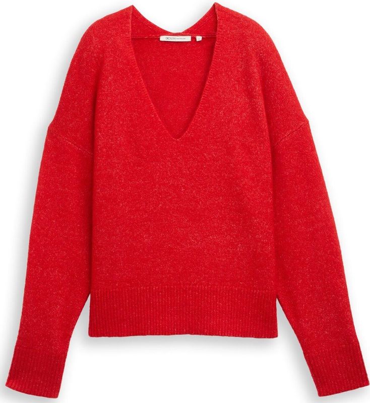 Tom Tailor Denim Relaxed fit gebreide trui met V-hals