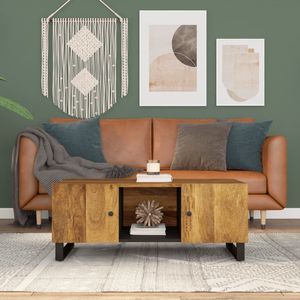 Furniture Limited - Salontafel 100x54x40 cm massief mangohout en bewerkt hout
