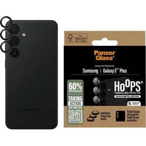 PanzerGlass Geschikt voor Samsung Galaxy S25 Plus - Hoops Rings - Camera Lens Protector Glas - Zwart