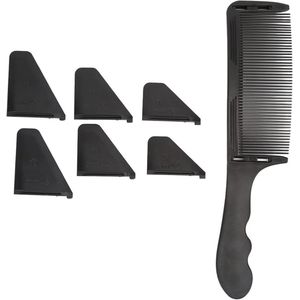 Gebogen Kapper Clipper Kam Flat Top Clipper Kammen Hittebestendig Haar Knipkammen Vervagen Kam Flat Top Haar Knipkam voor Mannen Kappers Gereedschap (Zwart)