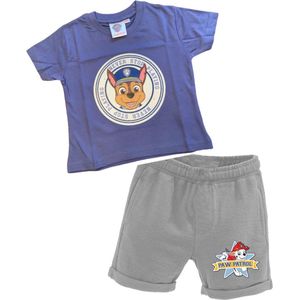 Paw Patrol set - broek + t-shirt - grijs/blauw - maat 86/92
