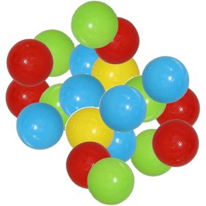 Kunststof ballenbak ballen - felle vrolijke kleuren - 30x stuks - ca 8.50 cm