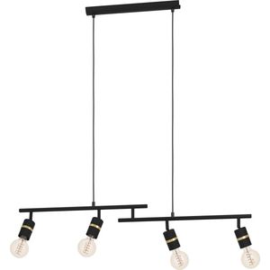 EGLO Lurone Hanglamp - E27 - 100 cm - Zwart/Goud