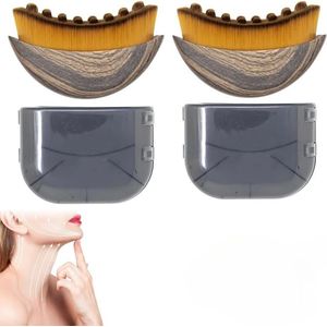 2 Gezichtsmassageborstel - Anti-cellulitis droge borstel - borstel - gezichtsborstel - Bloedsomloopverhogende borstel - Anti-rimpel verstevigende borstel - Spierontspannende gezichtsborstel - Anti-wallen beautyborstel - Plastic - Bruin