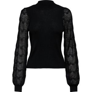 ONLY - ONLANNELINA LS HIGHNECK KNT - Zwarte Dames Trui