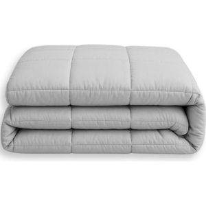 Y-NOT Stonewashed Dekbed Grijs 240x220 - Lits Jumeaux - Dekbed Zonder Overtrek - Washed Dekbed - Wasbaar Hoesloos Dekbed - 30 dagen proefslapen - Bedrukt dekbed - Dekbed met vaste overtrek - All year winterdekbed & zomerdekbed