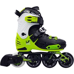 KRF Inlineskates - Maat 32-35 - Unisex - zwart/ groen/ wit