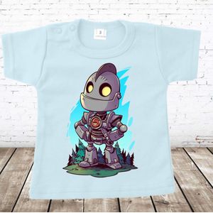 Blauw shirt met robot -s&C-92-t-shirts jongens