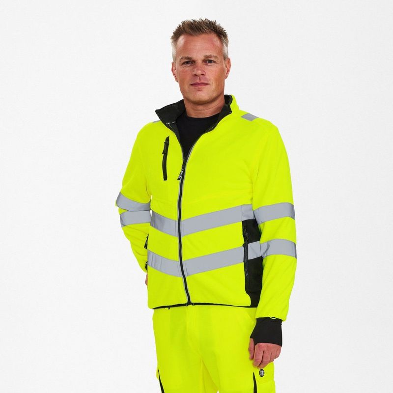 Engel Safety - 1192-236 - Fleece Jack - Hi-vis Yellow / Black