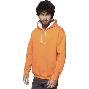 Grote maten oranje/witte sweater/trui hoodie voor heren - Holland plus size feest kleding - Supporters/fan artikelen 3XL (46/58)