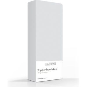 Luxe Verkoelend Katoenen Topper Hoeslaken - Zilver