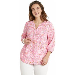 Lange bedrukte losvallende tuniek met 3/4 mouwen