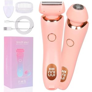 Elektrisch Scheerapparaat voor Vrouwen - Bikinitrimmer - Beste Zijdezacht Kristalscheerapparaat - Elektrisch Scheerapparaat voor Vrouwen - Geschikt voor Gevoelige Zones (Roze) .