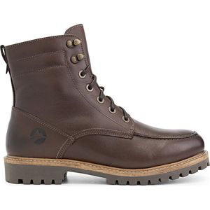 Travelin' Haugesund Heren - Leren Veterschoenen - Wol gevoerde boots - Donkerbruin leer - Maat 46