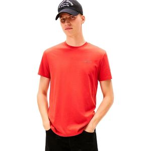Tommy Jeans Linear Chest Slim Fit T-shirt Met Korte Mouwen Oranje S Man