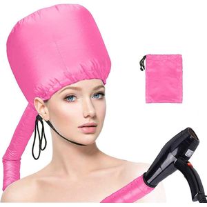 Allecto Plus - Verstelbare Capuchon Bonnet voor Föhn - Handvrij Gebruik - Diep Conditioneren - Alle Haarmaten - Licht Rood