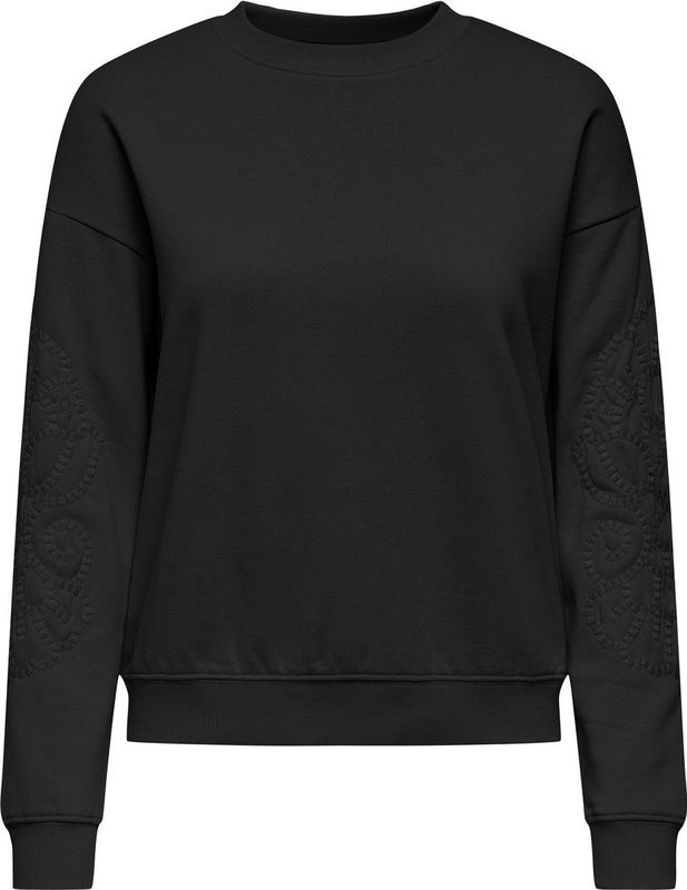 Jacqueline de Yong Trui Jdyasta Life L/s Emb Sweat Jrs 15361282 Whitecap Grey/emb On Sleeves Dames Maat - S