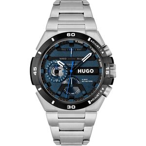 HUGO HU1530337 #WILD Heren Horloge - Mineraalglas - Staal - Zilverkleurig - 46 mm breed - Quartz - Vouw/Vlindersluiting - 5 ATM (douchen)