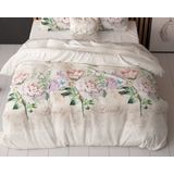 Sleeptime Lovely Flower Dekbedovertrek - 140 x 200/220 + 1 60 x 70 cm kussensloop - Beige