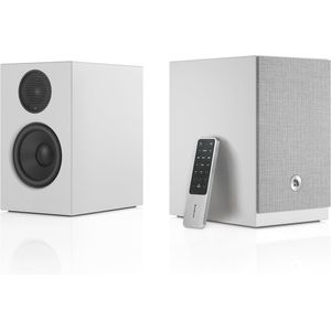 Audio Pro A28 W Smart Multiroom Actieve Boekenplank Luidsprekers - Audio Pro Multiroom (Linkplay) - Ruimtecorrectie - 2x75W Speakers - Wit