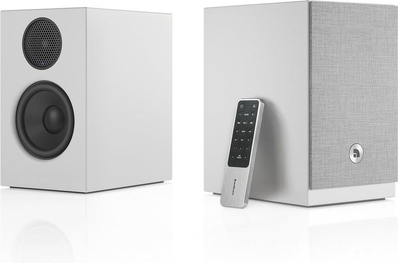 Audio Pro A28 W Smart Multiroom Actieve Boekenplank Luidsprekers - Audio Pro Multiroom (Linkplay) - Ruimtecorrectie - 2x75W Speakers - Wit