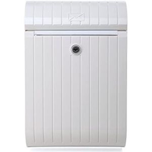 PromoHome - Moderne Brievenbus - Wit - Weerbestendig met Slot - 25,2 x 11,0 x 37,7 cm