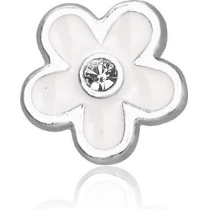 Montebello Bedel Flower White - Dames - Bijoux - Emaille - ∅12 mm