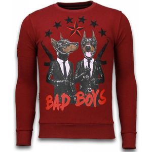 Bad Boys - Rhinestone Sweater - Bordeaux