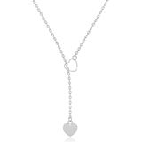 Malinsi Ketting Dames Hart Liefde - Verstelbaar 45+5cm - Zilver - Kettingen vrouw - Cadeau voor haar - verjaardag - moederdag cadeautje - mama - Valentijn