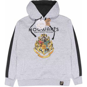 Harry Potter Hogwarts Crest Heren Trui met capuchon - gemêleerd grijs - XL