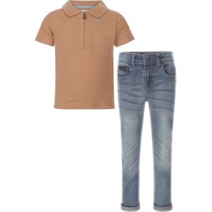 Koko Noko - Kledingset - Jongens - Blue jeans - Polo Camel - Maat 122